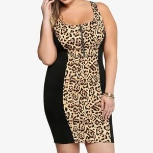Torrid Size 1 Leopard Print Bodycon Dress